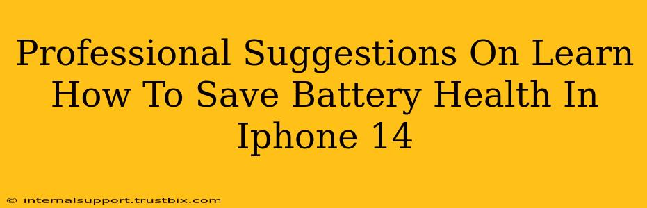 Professional Suggestions On Learn How To Save Battery Health In Iphone 14