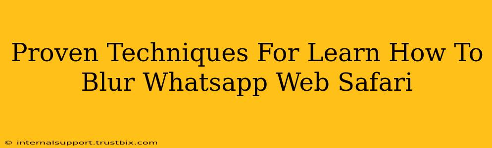 Proven Techniques For Learn How To Blur Whatsapp Web Safari