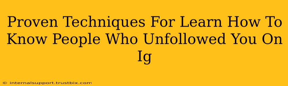 Proven Techniques For Learn How To Know People Who Unfollowed You On Ig