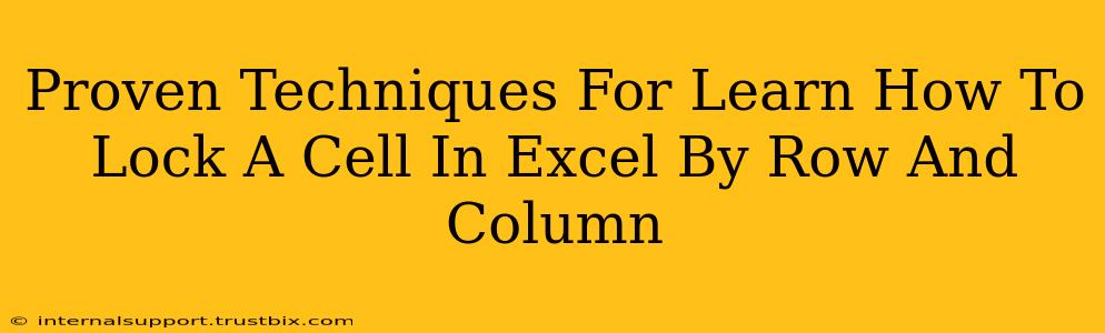 Proven Techniques For Learn How To Lock A Cell In Excel By Row And Column