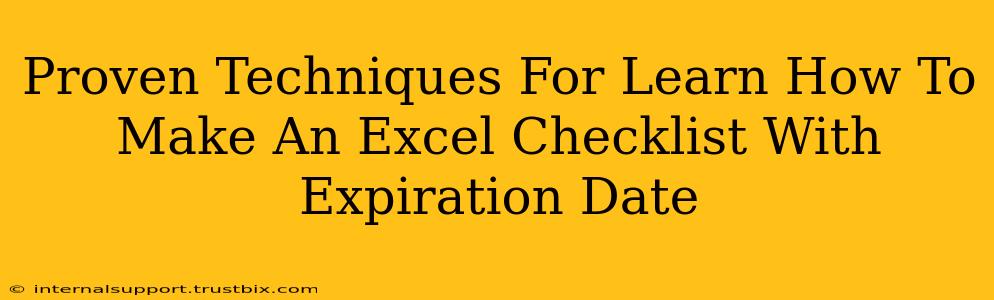 Proven Techniques For Learn How To Make An Excel Checklist With Expiration Date