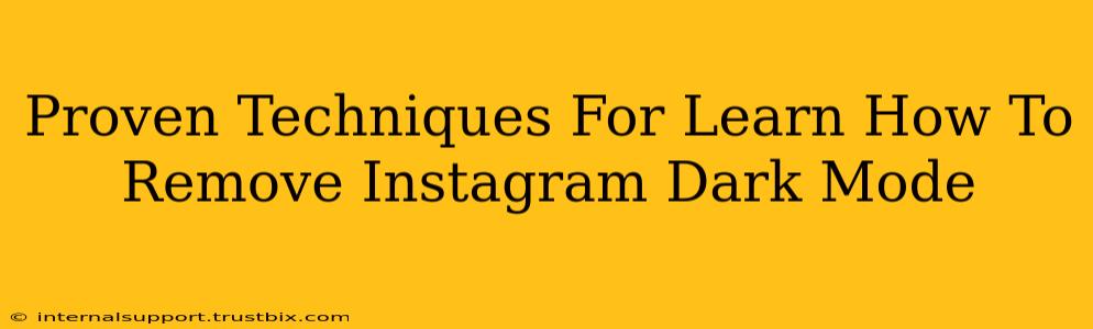 Proven Techniques For Learn How To Remove Instagram Dark Mode