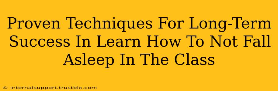 Proven Techniques For Long-Term Success In Learn How To Not Fall Asleep In The Class