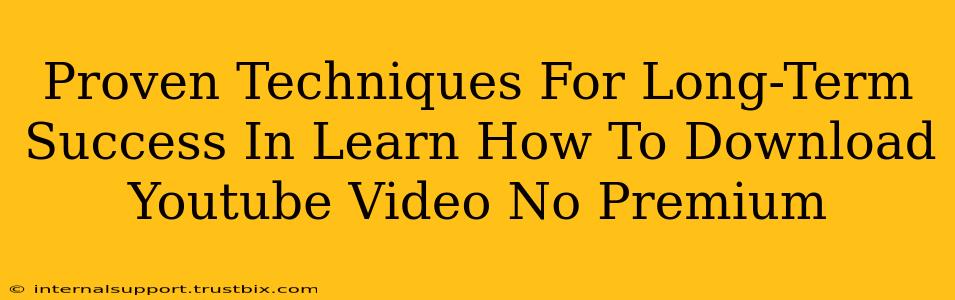 Proven Techniques For Long-Term Success In Learn How To Download Youtube Video No Premium