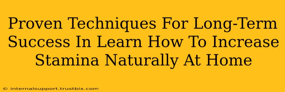 Proven Techniques For Long-Term Success In Learn How To Increase Stamina Naturally At Home