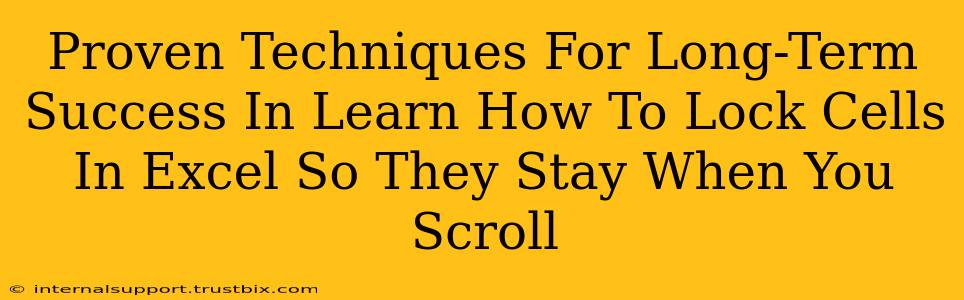Proven Techniques For Long-Term Success In Learn How To Lock Cells In Excel So They Stay When You Scroll
