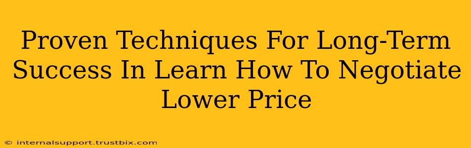 Proven Techniques For Long-Term Success In Learn How To Negotiate Lower Price