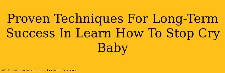 Proven Techniques For Long-Term Success In Learn How To Stop Cry Baby