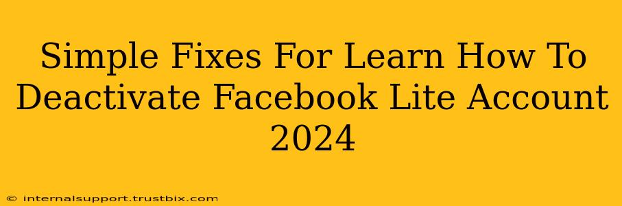 Simple Fixes For Learn How To Deactivate Facebook Lite Account 2024