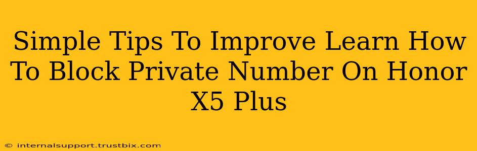 Simple Tips To Improve Learn How To Block Private Number On Honor X5 Plus