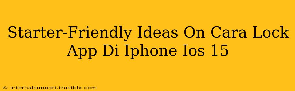 Starter-Friendly Ideas On Cara Lock App Di Iphone Ios 15