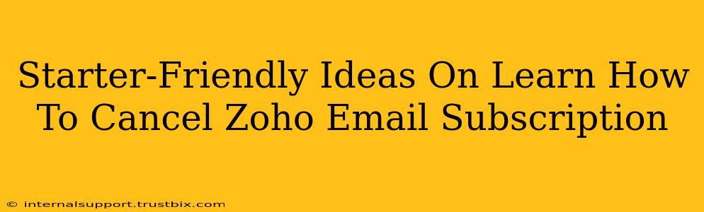 Starter-Friendly Ideas On Learn How To Cancel Zoho Email Subscription