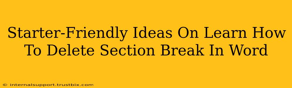 Starter-Friendly Ideas On Learn How To Delete Section Break In Word