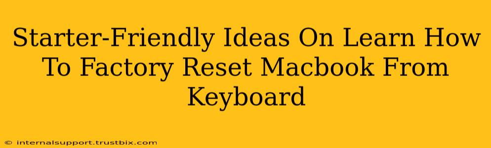 Starter-Friendly Ideas On Learn How To Factory Reset Macbook From Keyboard