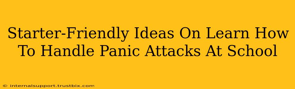 Starter-Friendly Ideas On Learn How To Handle Panic Attacks At School