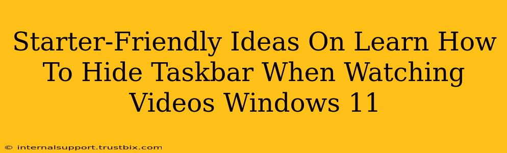 Starter-Friendly Ideas On Learn How To Hide Taskbar When Watching Videos Windows 11