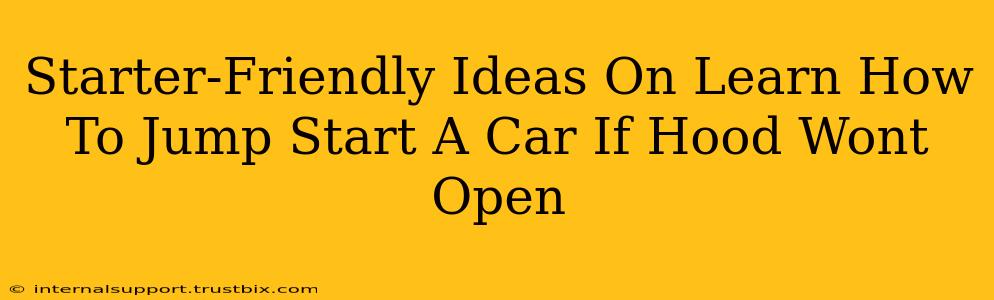 Starter-Friendly Ideas On Learn How To Jump Start A Car If Hood Wont Open