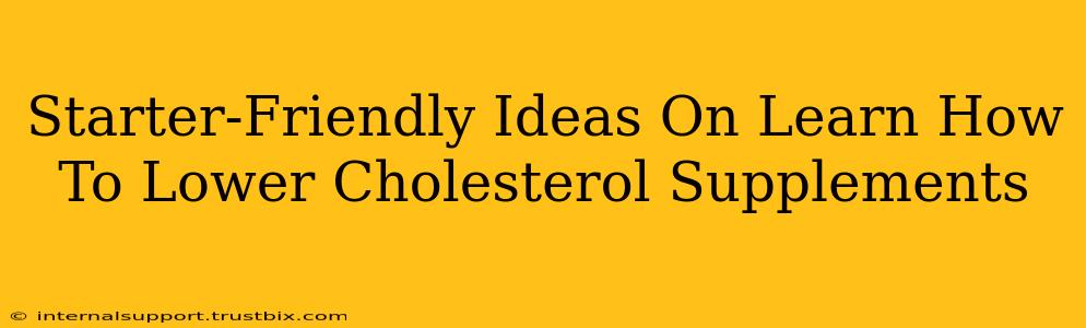 Starter-Friendly Ideas On Learn How To Lower Cholesterol Supplements