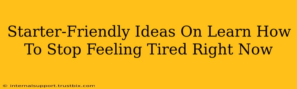 Starter-Friendly Ideas On Learn How To Stop Feeling Tired Right Now