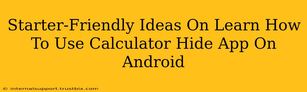 Starter-Friendly Ideas On Learn How To Use Calculator Hide App On Android