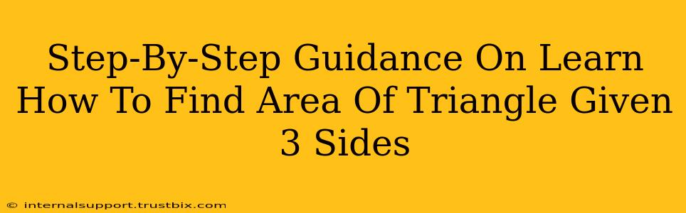 Step-By-Step Guidance On Learn How To Find Area Of Triangle Given 3 Sides