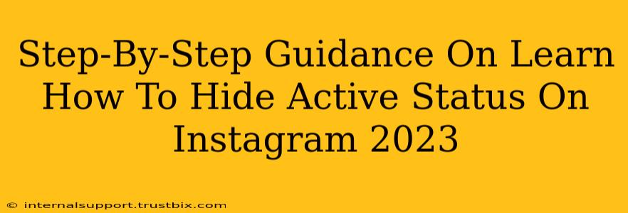 Step-By-Step Guidance On Learn How To Hide Active Status On Instagram 2023