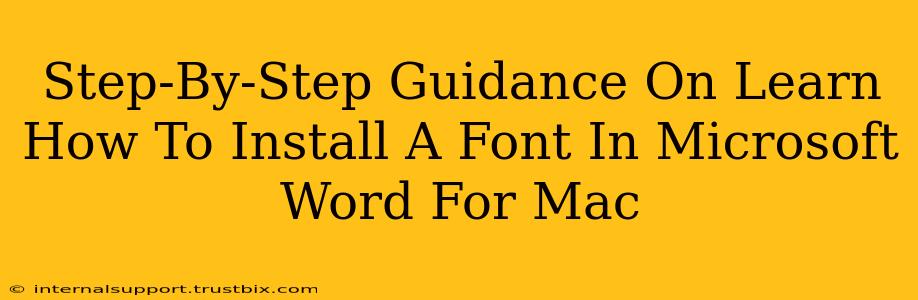 Step-By-Step Guidance On Learn How To Install A Font In Microsoft Word For Mac