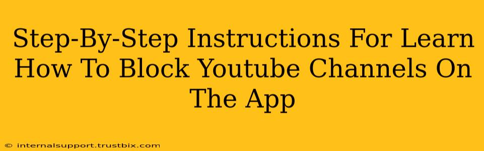 Step-By-Step Instructions For Learn How To Block Youtube Channels On The App