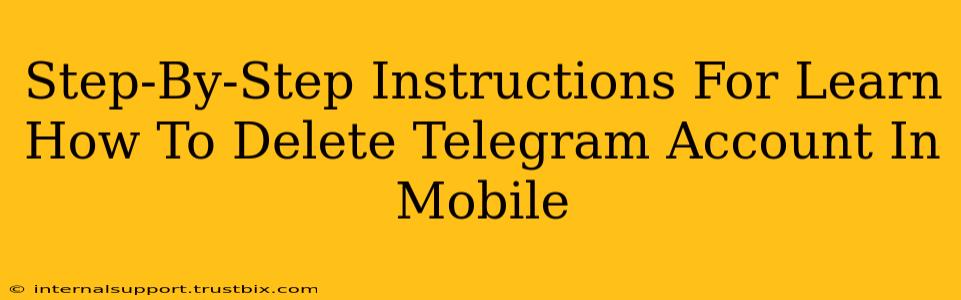 Step-By-Step Instructions For Learn How To Delete Telegram Account In Mobile