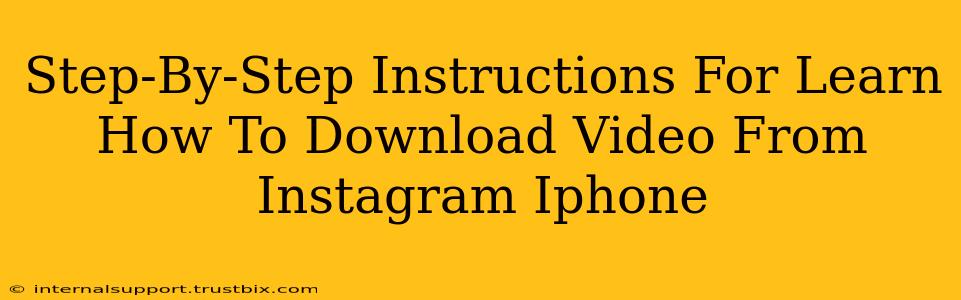 Step-By-Step Instructions For Learn How To Download Video From Instagram Iphone