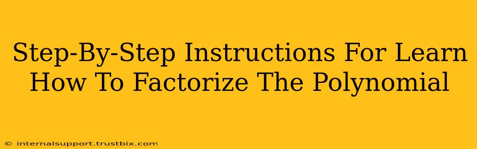 Step-By-Step Instructions For Learn How To Factorize The Polynomial