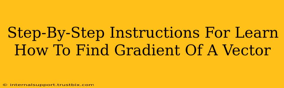 Step-By-Step Instructions For Learn How To Find Gradient Of A Vector