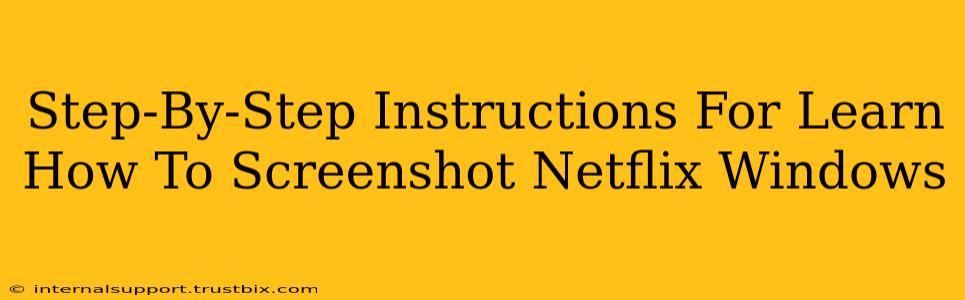 Step-By-Step Instructions For Learn How To Screenshot Netflix Windows