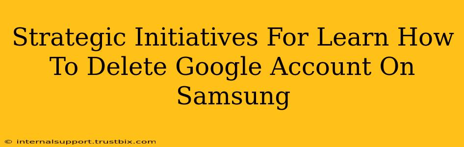 Strategic Initiatives For Learn How To Delete Google Account On Samsung