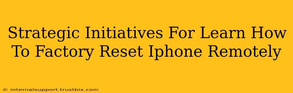 Strategic Initiatives For Learn How To Factory Reset Iphone Remotely