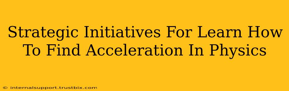 Strategic Initiatives For Learn How To Find Acceleration In Physics