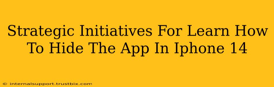 Strategic Initiatives For Learn How To Hide The App In Iphone 14