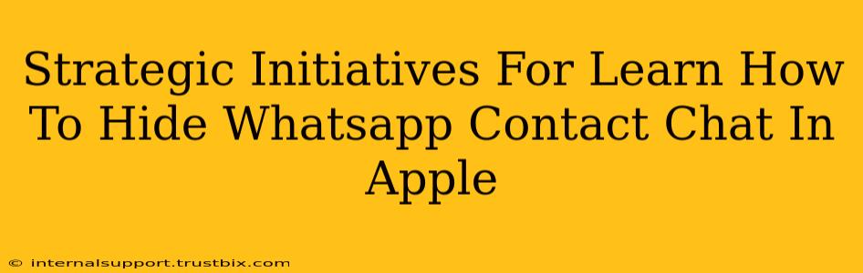 Strategic Initiatives For Learn How To Hide Whatsapp Contact Chat In Apple