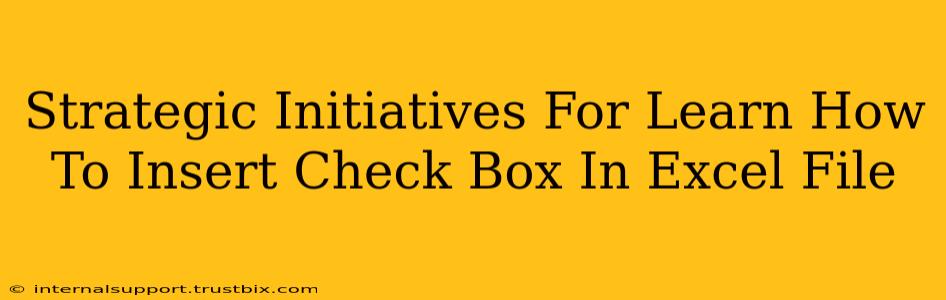 Strategic Initiatives For Learn How To Insert Check Box In Excel File