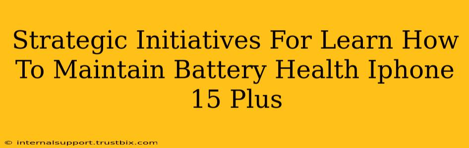 Strategic Initiatives For Learn How To Maintain Battery Health Iphone 15 Plus