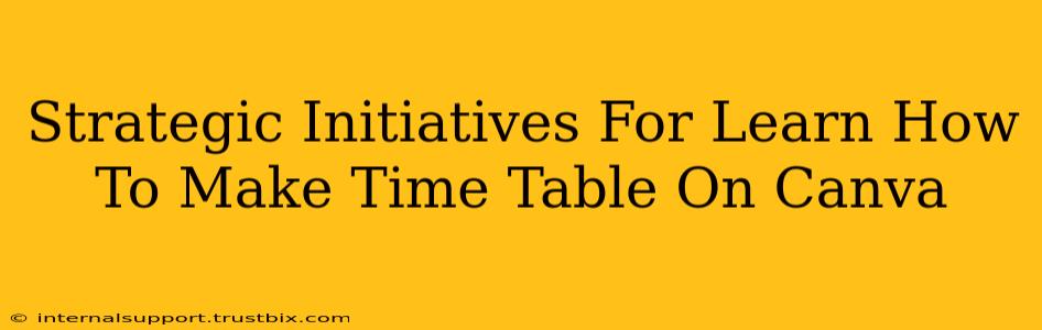 Strategic Initiatives For Learn How To Make Time Table On Canva