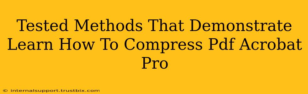 Tested Methods That Demonstrate Learn How To Compress Pdf Acrobat Pro