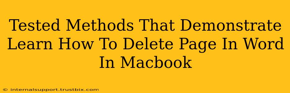 Tested Methods That Demonstrate Learn How To Delete Page In Word In Macbook