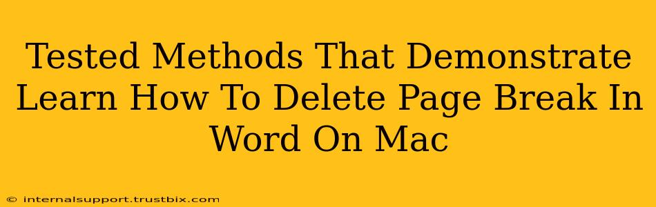 Tested Methods That Demonstrate Learn How To Delete Page Break In Word On Mac