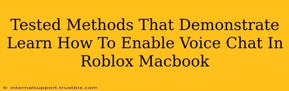 Tested Methods That Demonstrate Learn How To Enable Voice Chat In Roblox Macbook