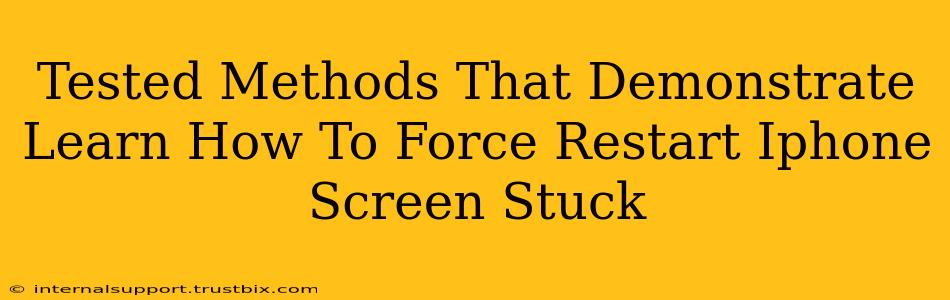 Tested Methods That Demonstrate Learn How To Force Restart Iphone Screen Stuck