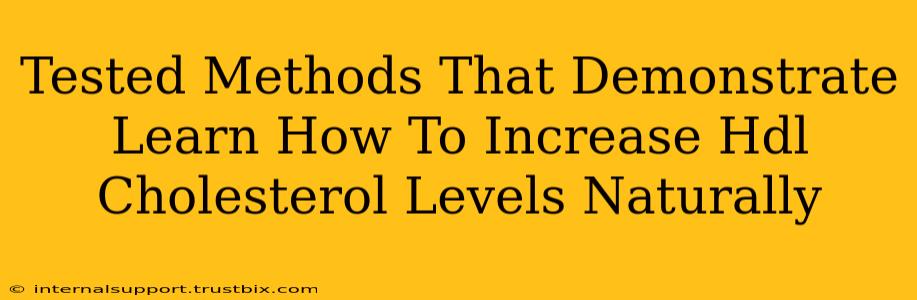 Tested Methods That Demonstrate Learn How To Increase Hdl Cholesterol Levels Naturally