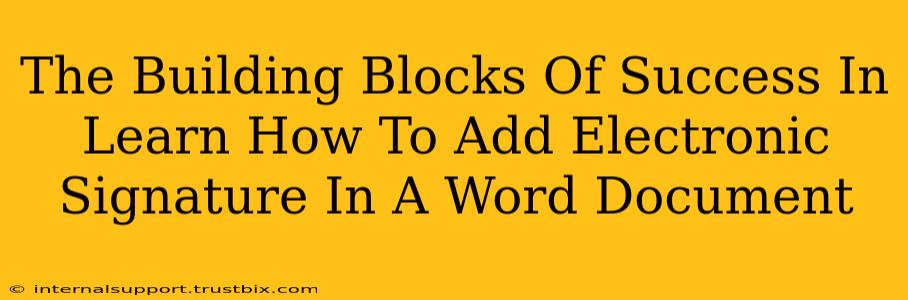 The Building Blocks Of Success In Learn How To Add Electronic Signature In A Word Document