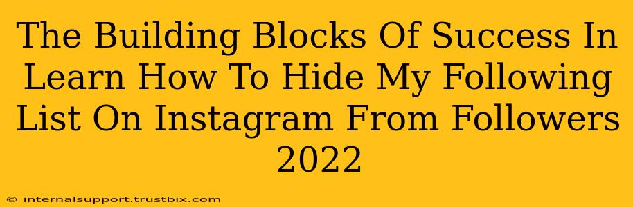 The Building Blocks Of Success In Learn How To Hide My Following List On Instagram From Followers 2022