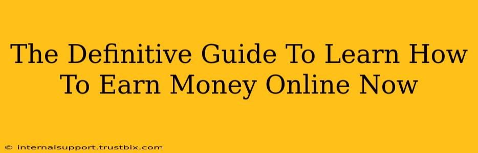 The Definitive Guide To Learn How To Earn Money Online Now